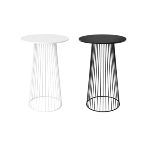 Birdcage Bistro Table (White / Black) -  700 x 700 x 1020