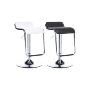 Stylish Adjustable Barstool (White / Black) -  420 x 360 x 800