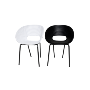 Stylish Wavy Chair (White / Black) - 550 x 620 x 840