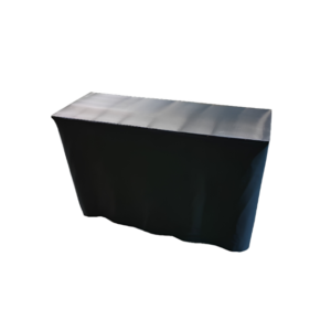 Table with Skirting Cloth (White / Black) 600 x 1200 x 750